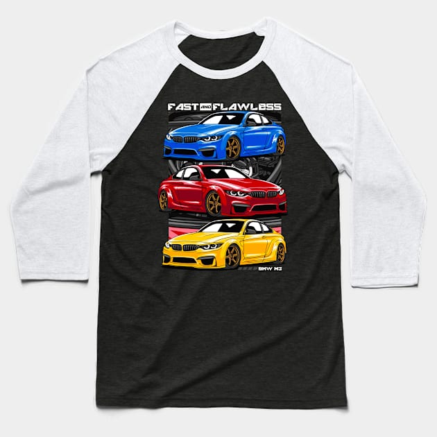 Fast Flawless M3 F80 Baseball T-Shirt by Harrisaputra